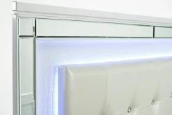 Valentino Panel Bed In White, Twin