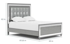 Valentino Panel Bed In White, Twin