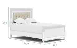 Valentino Panel Bed In White, Twin