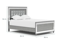 Valentino Panel Bed In White, Twin