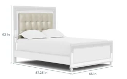 Valentino Panel Bed In White, Twin