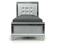 Valentino Panel Bed In White, Twin
