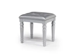 Valentino Vanity, Mirror & Stool In Silver