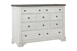 Valley Ridge Dresser In White Gray Finish