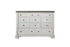 Valley Ridge Dresser In White Gray Finish