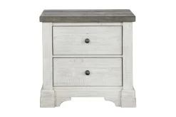 Valley Ridge Nightstand In White Gray Finish