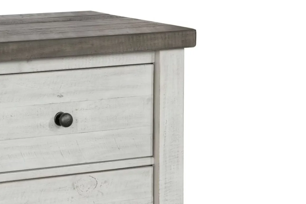 Valley Ridge Nightstand In White Gray Finish