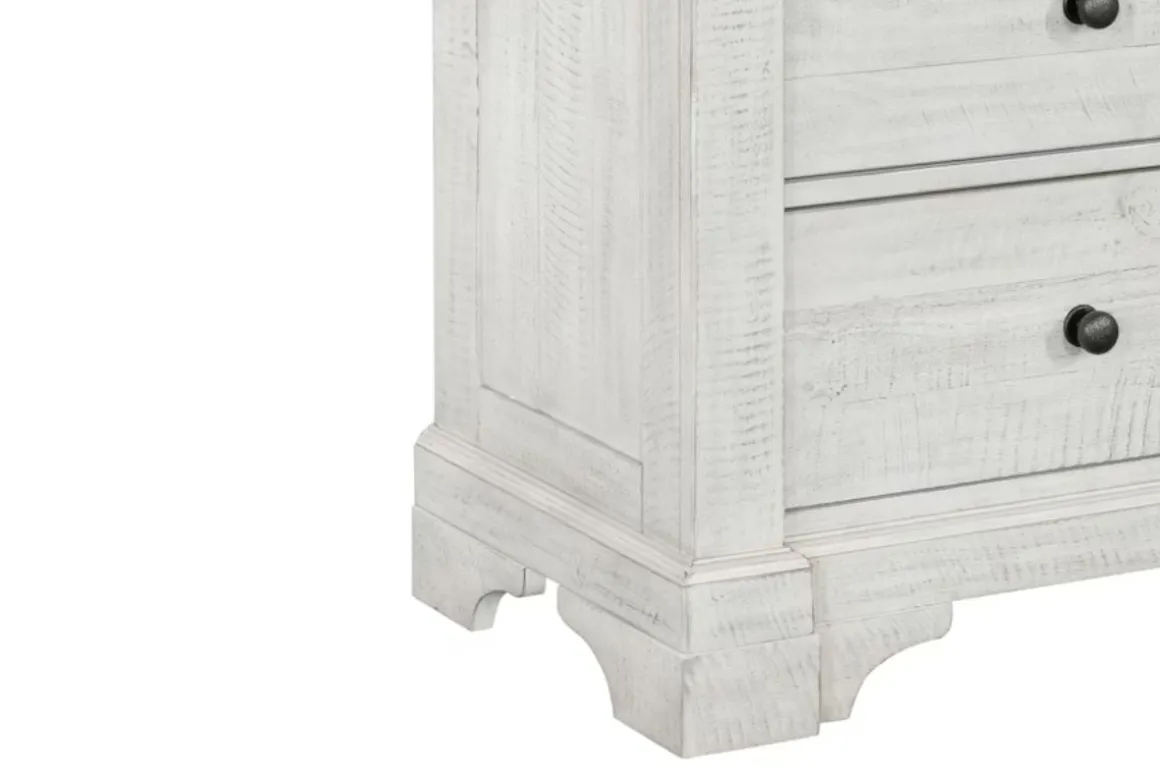 Valley Ridge Nightstand In White Gray Finish