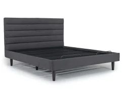 Vista Upholstered Adjustable Foundation Bed In Charcoal, Full