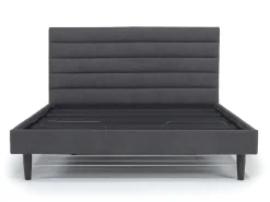 Vista Upholstered Adjustable Foundation Bed In Charcoal, Full