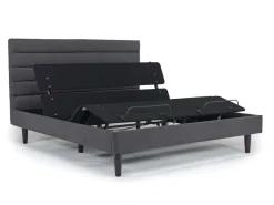 Vista Upholstered Adjustable Foundation Bed In Charcoal, Full