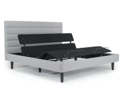 Vista Upholstered Adjustable Foundation Bed In Charcoal, Full