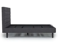Vista Upholstered Adjustable Foundation Bed In Charcoal, Full