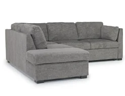 Vivian Full Pullout Sofa Sleeper Tux Chaise In Gray, Left Facing