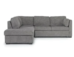 Vivian Full Pullout Sofa Sleeper Tux Chaise In Gray, Left Facing