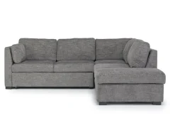 Vivian Full Pullout Sofa Sleeper Tux Chaise In Gray, Left Facing