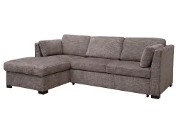 Vivian Full Pullout Sofa Chaise In Gray Fabric, Left Facing