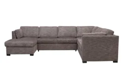 Vivian Full Pullout Tux Chaise Sectional W/ Storage In Gray, Left Facing