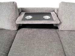 Vivian Full Tux Sleeper Sectional In Gray Fabric, Left Facing