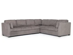 Vivian Queen Tux Sleeper Sectional W/ Drop Down Table In Handwoven Pewter, Right Facing