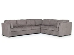 Vivian Queen Tux Sleeper Sectional W/ Drop Down Table In Handwoven Pewter, Right Facing