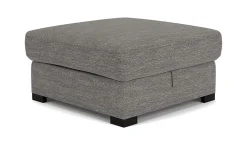 Vivian Storage Oversized Ottoman In Gray Fabric