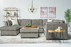 Vivian Storage Oversized Ottoman In Gray Fabric