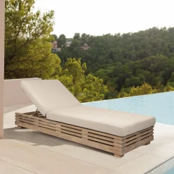 Vivid Outdoor Lounge Chaise In Taupe