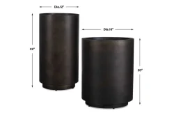 Volcan Planter Vase In Bronze, Set Of 2