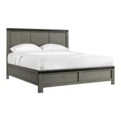 Wade Panel Bed, Dresser, Mirror & Nightstand In Gray, Queen
