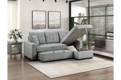 Waitsfield Full Pullout Sofa Chaise In Gray, Left Facing