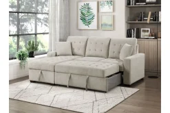 Waitsfield Full Pullout Sofa Chaise In Gray, Left Facing