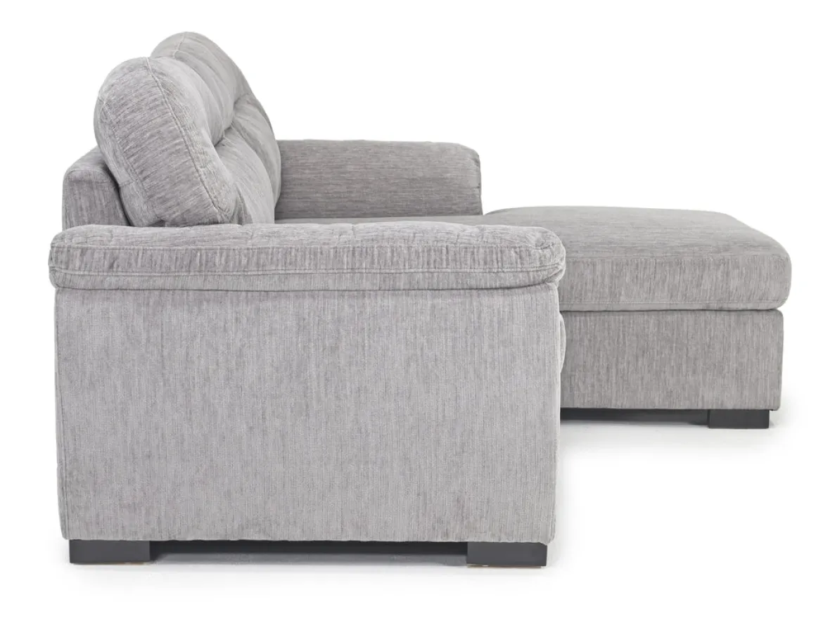 Wanda Full Pullout Sofa Chaise In Gray, Left Facing