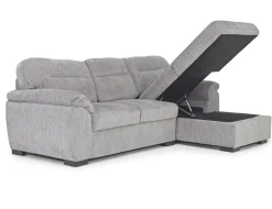 Wanda Full Pullout Sofa Chaise In Gray, Left Facing