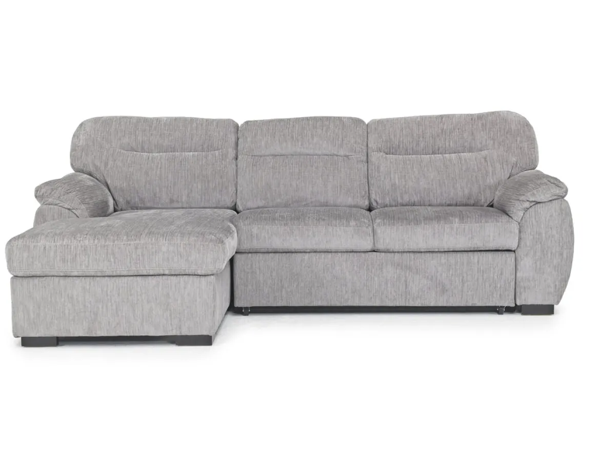 Wanda Full Pullout Sofa Chaise In Gray, Left Facing