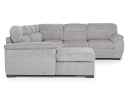 Wanda Full Pullout Tux Chaise Sectional In Gray, Left Facing