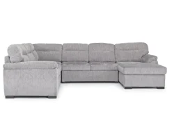 Wanda Full Pullout Tux Chaise Sectional In Gray, Left Facing