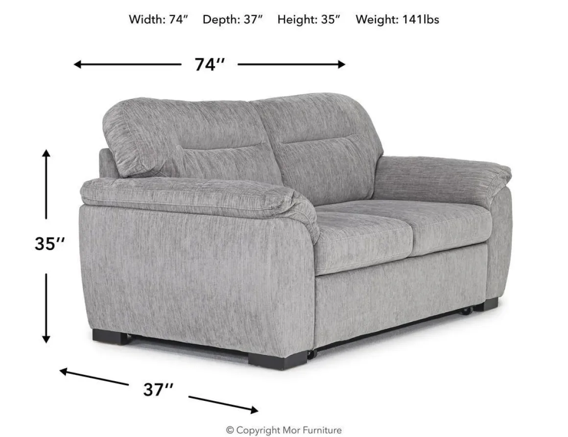 Wanda Full Sleeper Loveseat In Gray