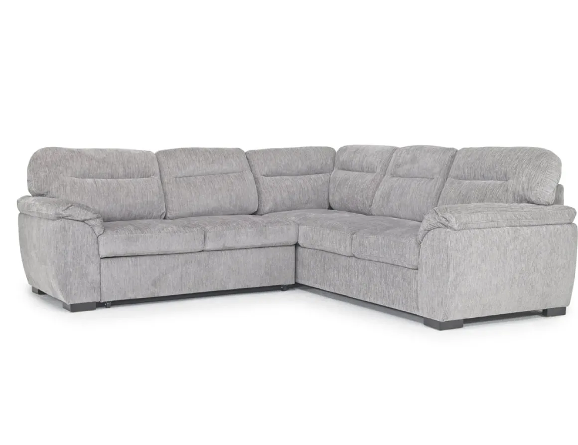 Wanda Full Tux Sleeper Sectional W/ Storage In Gray, Right Facing