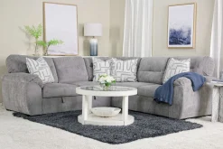 Wanda Full Tux Sleeper Sectional W/ Storage In Gray, Right Facing