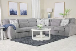 Wanda Full Tux Sleeper Sectional W/ Storage In Gray, Right Facing