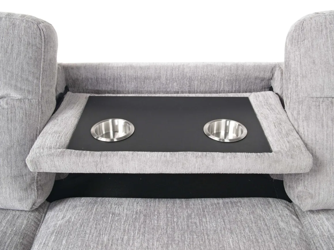 Wanda Full Tux Sleeper Sectional W/ Storage In Gray, Right Facing