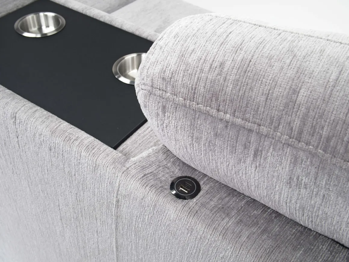 Wanda Full Tux Sleeper Sectional W/ Storage In Gray, Right Facing