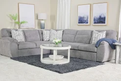 Wanda Full Tux Sleeper Sectional W/ Storage In Gray, Right Facing