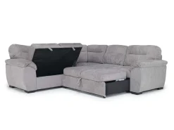 Wanda Full Tux Sleeper Sectional W/ Storage In Gray, Right Facing