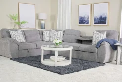 Wanda Queen Tux Sleeper Sectional W/ Drop Table In Gray, Right Facing