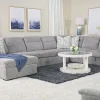 Wanda Xl Storage Chaise Sleeper Sectional In Gray, Left Facing