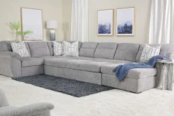 Wanda Xl Storage Chaise Sleeper Sectional In Gray, Left Facing