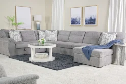 Wanda Xl Storage Chaise Sleeper Sectional In Gray, Left Facing