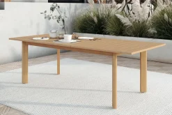 Wesley Outdoor Dining Table & 4 Chairs In White/Natural